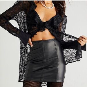 Free People Modern Femme Vegan Leather Mini Skirt